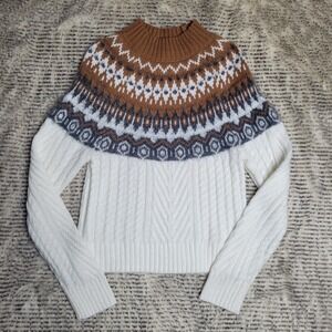 Copper Key fair isle mock neck sweater size medium
